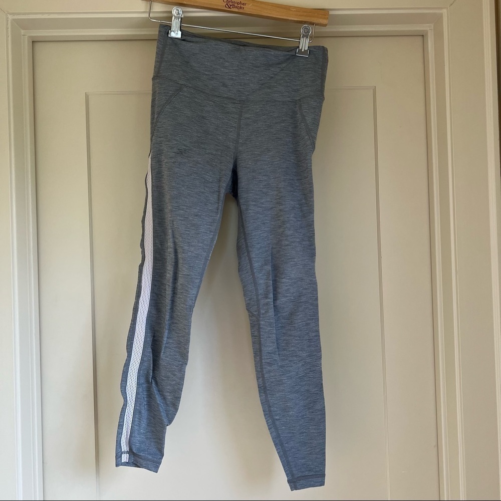 Athleta gray leggings mesh panels small